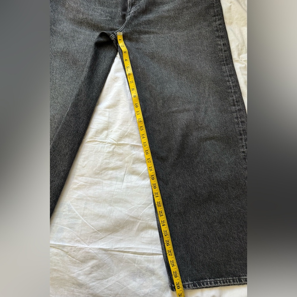 Agolde Wide Leg Baggy Jeans Black Denim Women’s 32х30  12 Opening - Picture 12 of 15